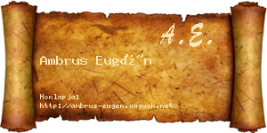 Ambrus Eugén névjegykártya